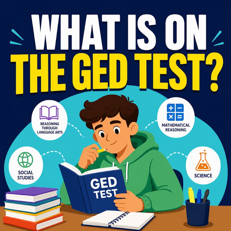 Cover image for What Is on the GED Test? Subjects, Format, and Skills Cover image for blog post: What Is on the GED Test? Subjects, Format, and Skills - Emily Carter