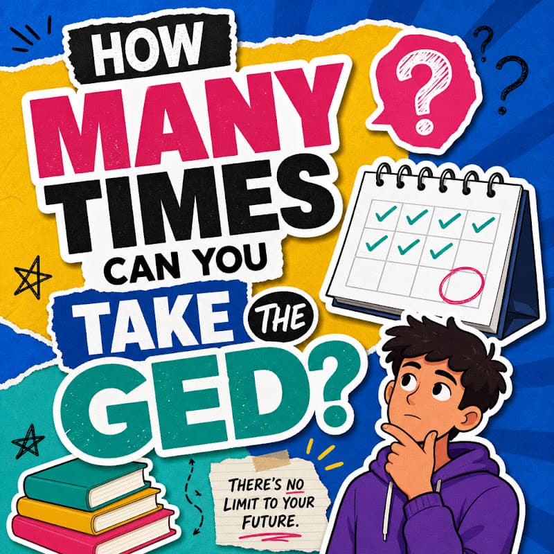Cover image for How Many Times Can You Take the GED? The Retake Rules Cover image for blog post: How Many Times Can You Take the GED? The Retake Rules - Emily Carter